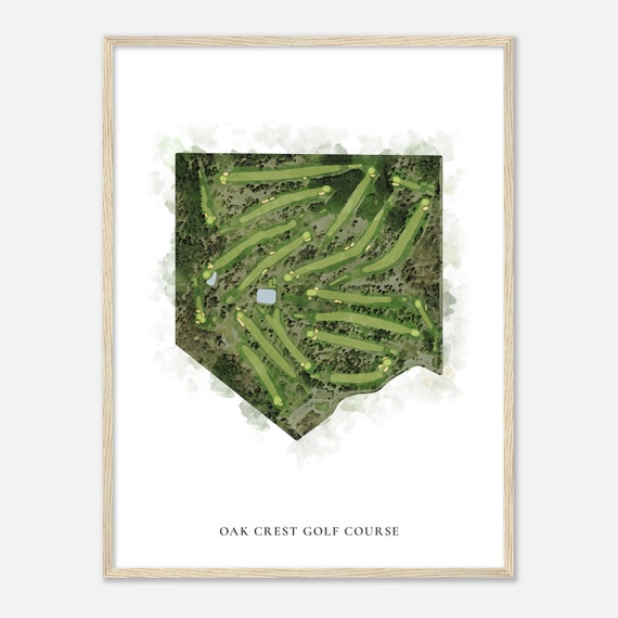 Oak Crest Golf Course Michigan Classic Watercolor Map Golfer Gift Golf Wall Art Golf Poster Print Course Layout