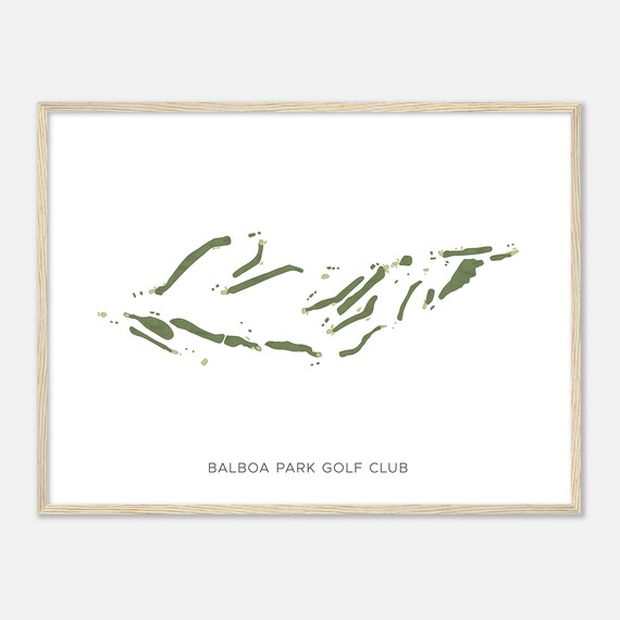 Balboa Park Golf Club California Modern Watercolor Map Golfer Gift Golf Wall Art Golf Poster Print Course Layout