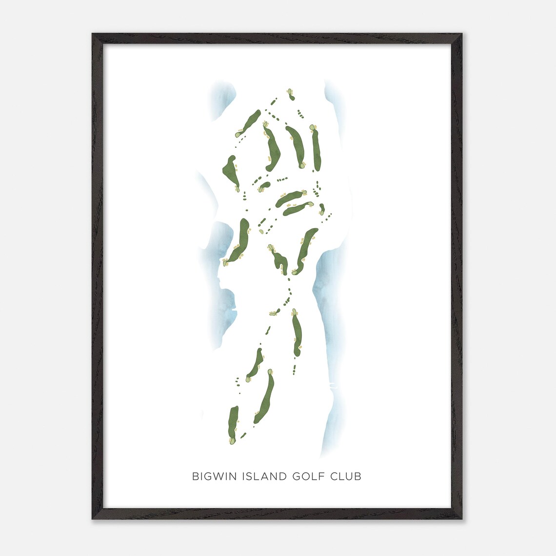 Bigwin Island Golf Club Modern Minimalist Watercolor Map Poster - Image 2