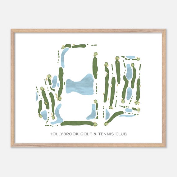 Hollybrook Golf Tennis Club In Pembroke Pines Florida Modern Watercolor Map Golfer Gift Golf Wall Art Golf Poster Print