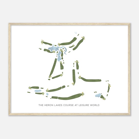 The Heron Lakes Course At Leisure World Arizona Modern Watercolor Map Golfer Gift Golf Wall Art Golf Poster Print Course Layout
