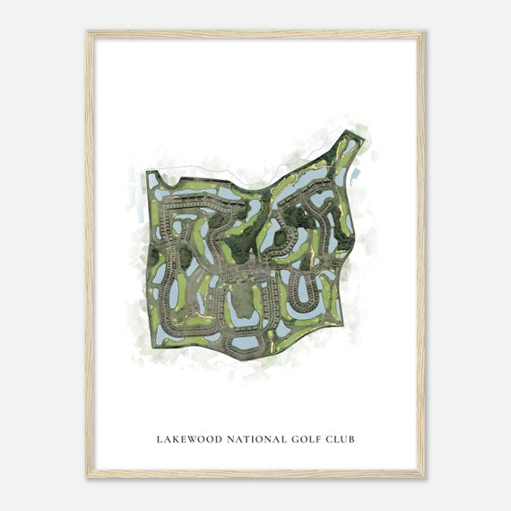 Lakewood National Golf Club Florida Classic Watercolor Map Golfer Gift Golf Wall Art Golf Poster Print Course Layout