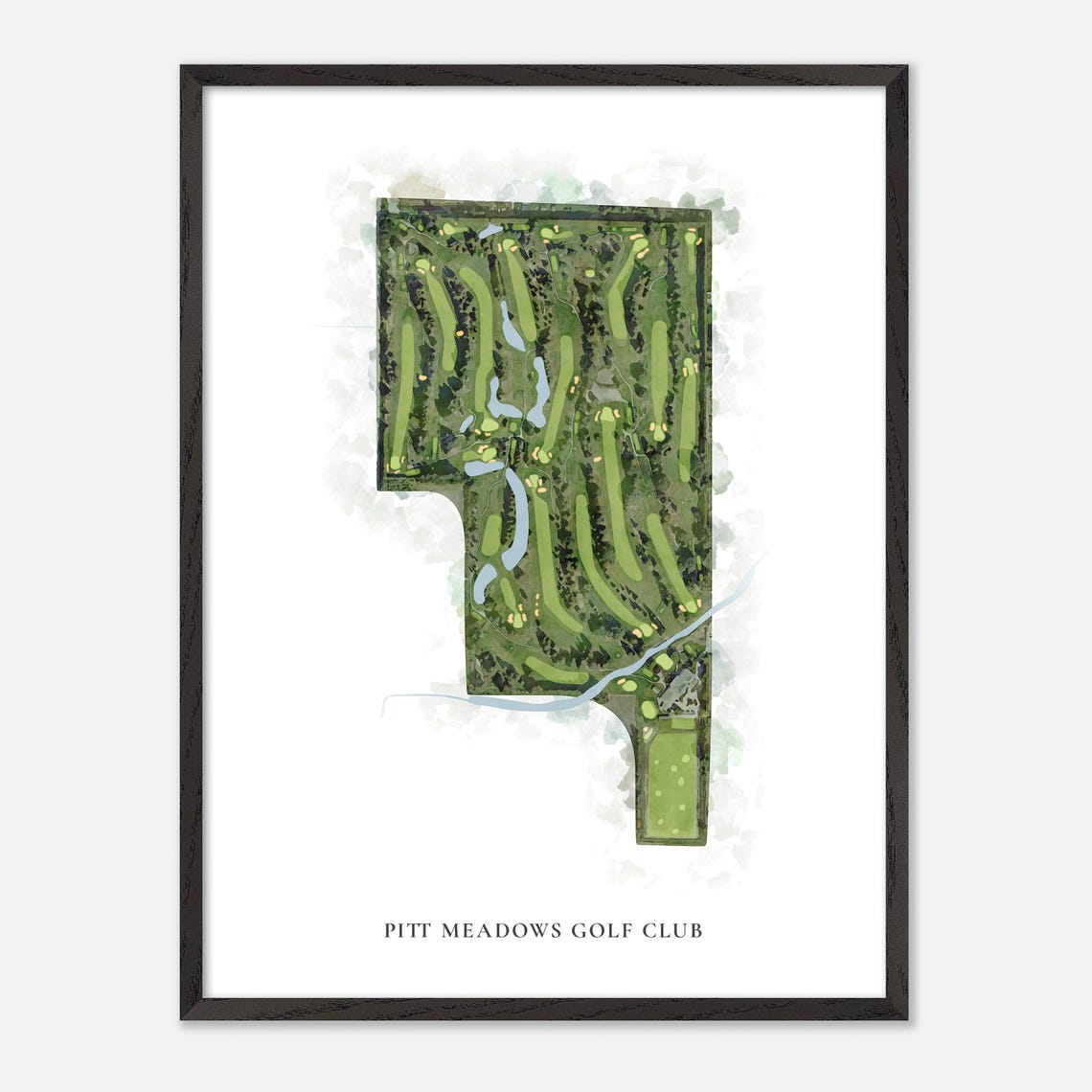 Pitt Meadows Golf Club Canada Classic Watercolor Golf Map Poster - Image 2