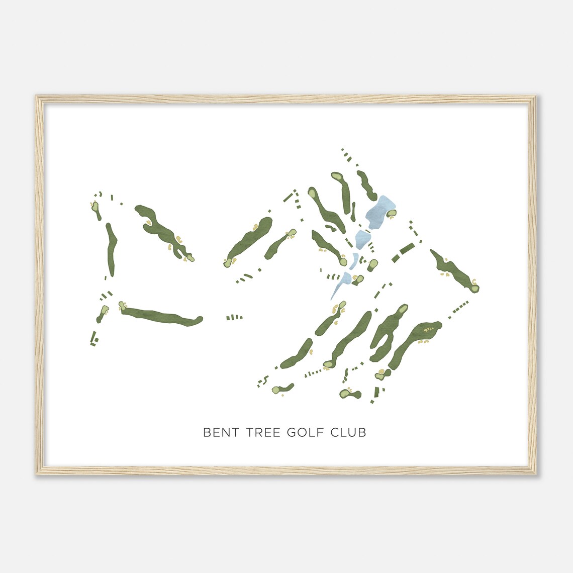 Bent Tree Golf Club Minimalist Watercolor Course Map Sports Wall Art - Image 2