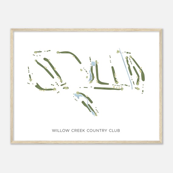 Willow Creek Country Club Utah Modern Watercolor Map Golfer Gift Golf Wall Art Golf Poster Print Course Layout