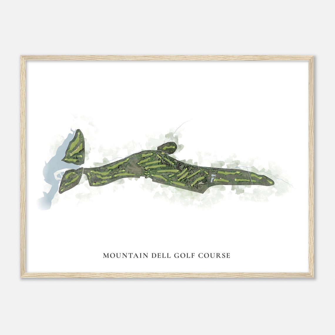 Mountain Dell Golf Course Aerial Watercolor Map Golfer Gift Poster - Image 2