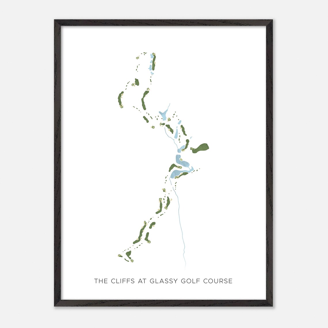 The Cliffs at Glassy Golf Course Modern Minimalist Golf Course Map Poster - Image 2