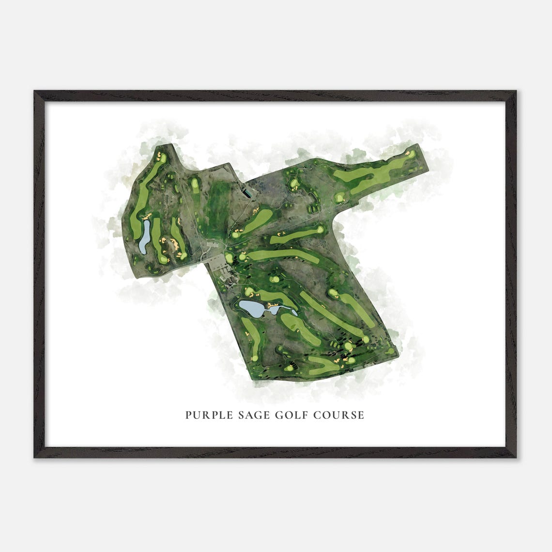 Purple Sage Golf Course Evanston Wyoming Classic Watercolor Poster - Image 5