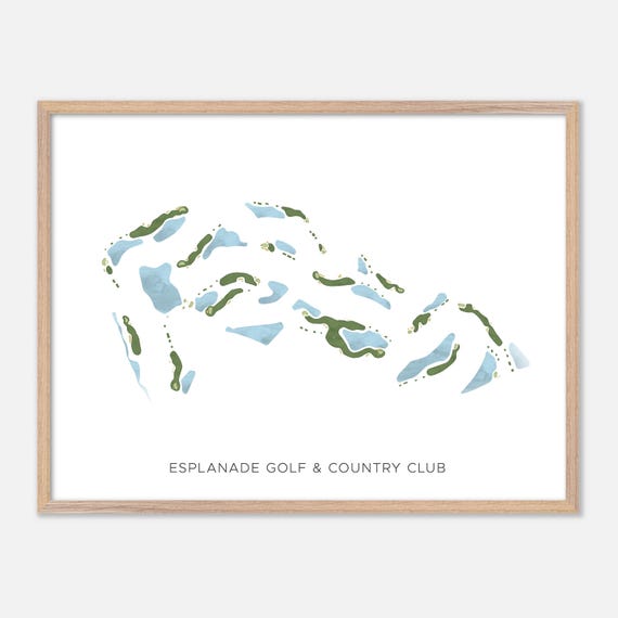 Esplanade Golf Country Club In Naples Florida Modern Watercolor Map Golfer Gift Golf Wall Art Golf Poster Print Course Layout
