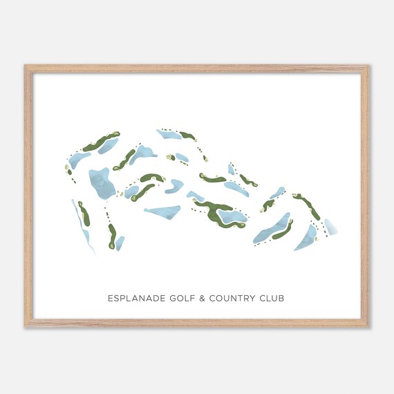 Esplanade Golf & Country Club Naples Florida Modern Watercolor Golf Map Poster