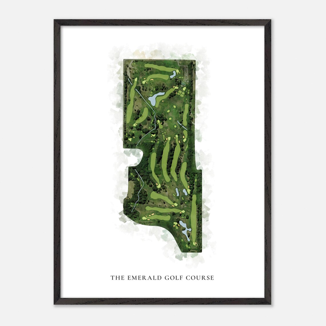 The Emerald Golf Course Michigan Classic Watercolor Map Poster - Image 3