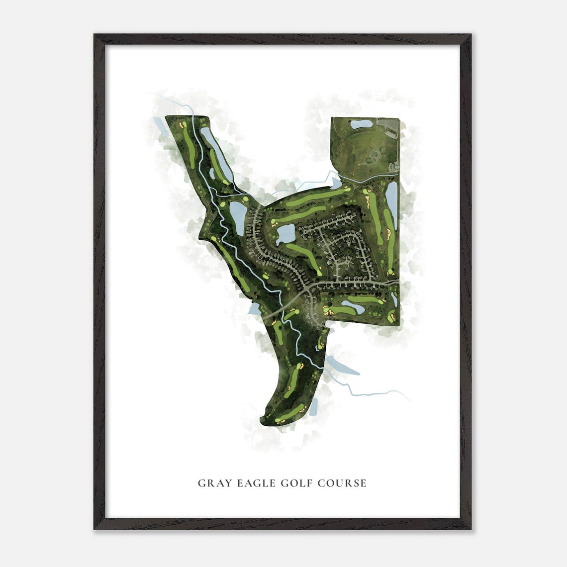 Gray Eagle Golf Course Indiana Classic Watercolor Map Poster - Image 3