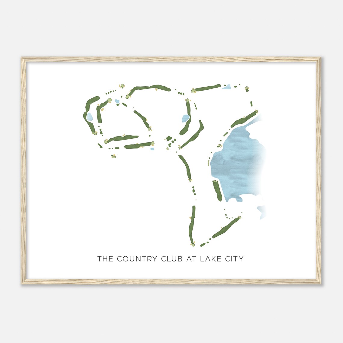 The Country Club at Lake City Florida Modern Watercolor Map Poster - Image 2