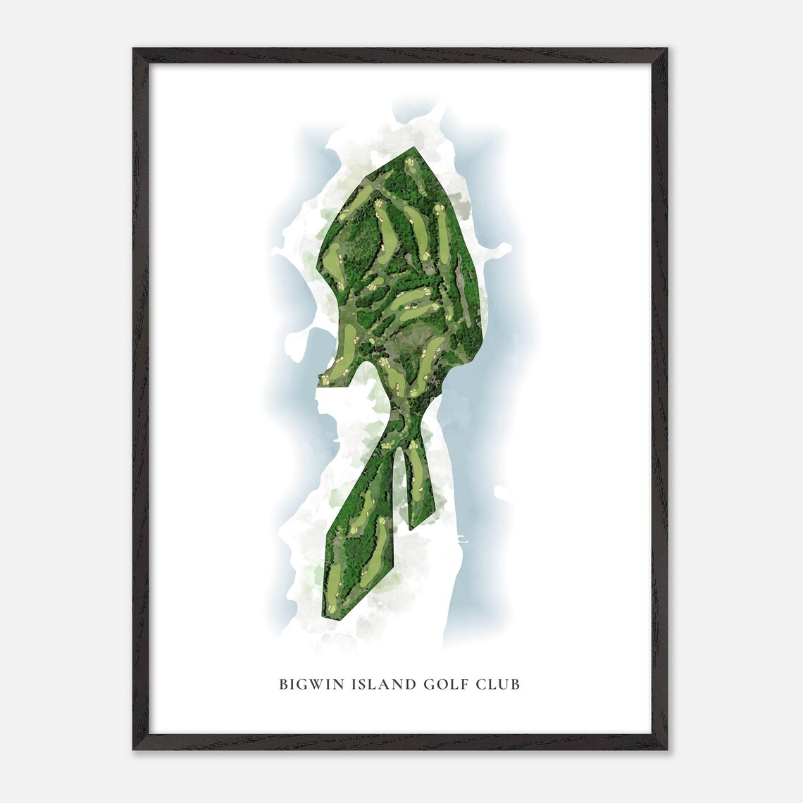 Bigwin Island Golf Club Classic Aerial Watercolor Golf Map Poster - Image 2
