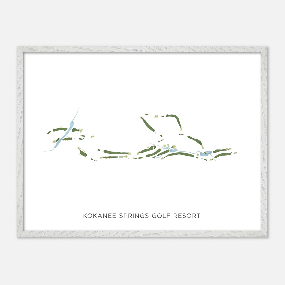 Kokanee Springs Golf Resort Modern Minimalist Watercolor Golf Map Poster - Image 3
