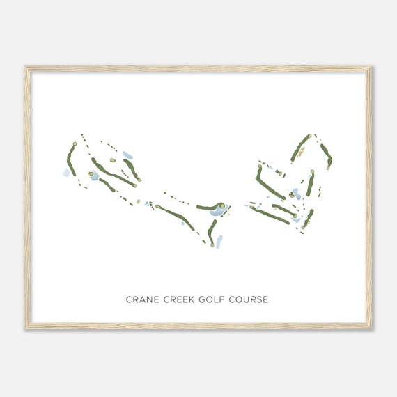 Crane Creek Golf Course Illinois Modern Watercolor Map Golfer Gift Golf Wall Art Golf Poster Print Course Layout