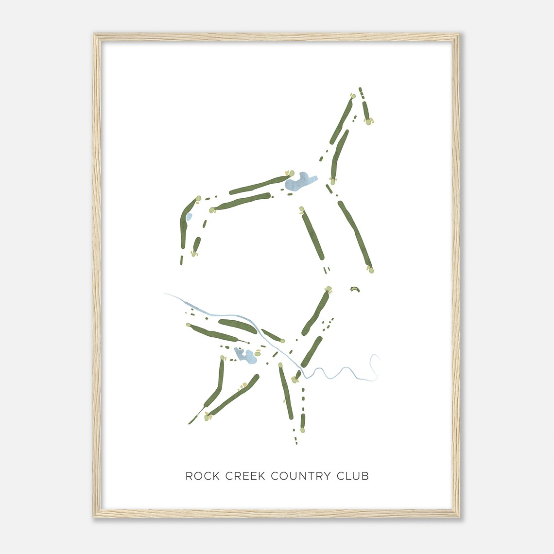Rock Creek Country Club Minimalist Watercolor Golf Map Golfer Wall Art - Image 2
