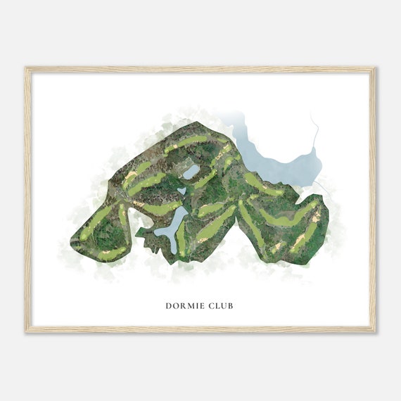 Dormie Club North Carolina Classic Watercolor Map Golfer Gift Golf Wall Art Golf Poster Print Course Layout