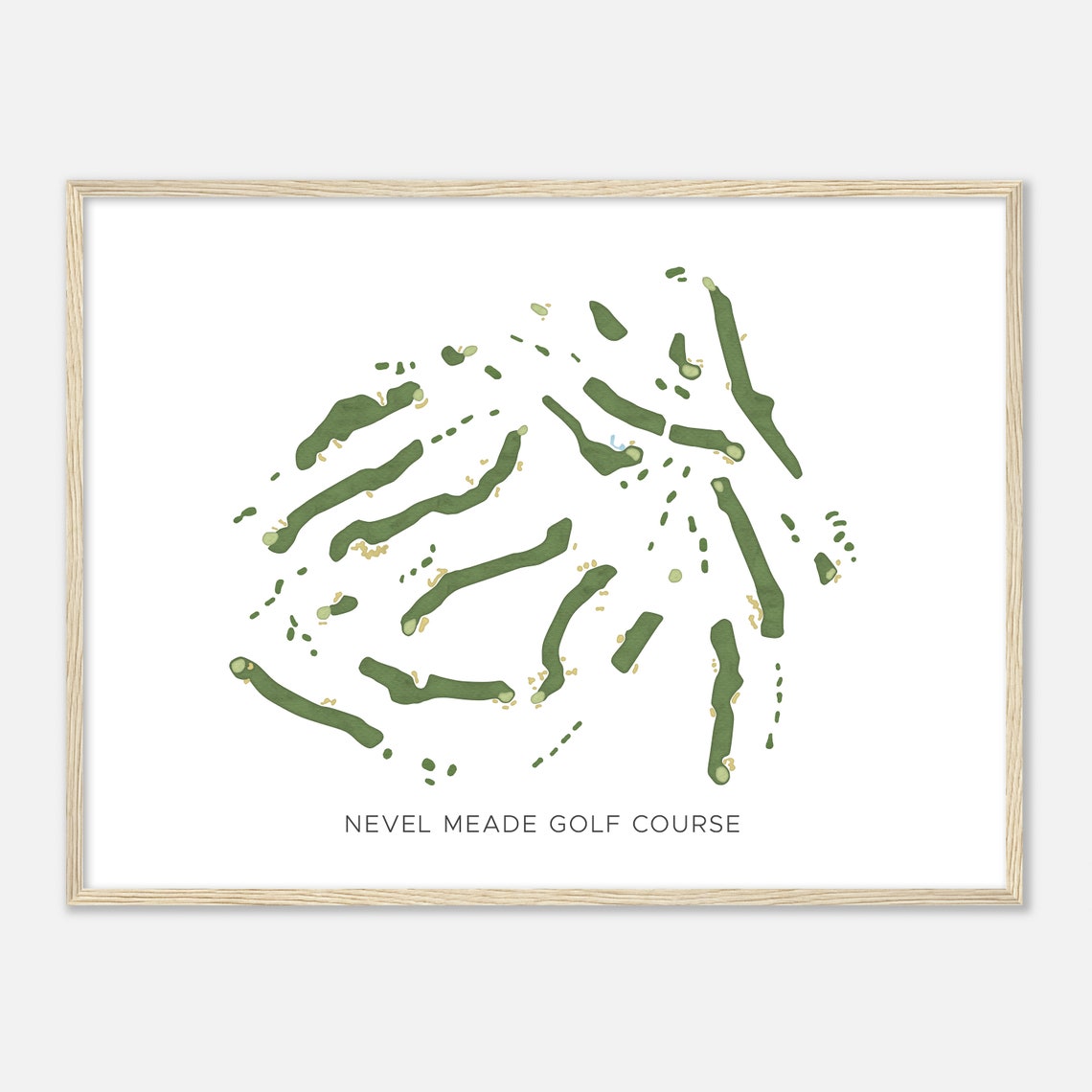 Nevel Meade Golf Course Kentucky Modern Watercolor Map Golf Poster - Image 2