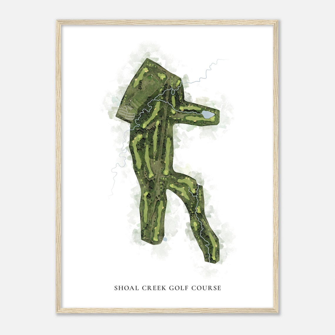 Shoal Creek Golf Course Missouri Classic Watercolor Map Golfer Gift Golf Wall Art Golf Poster Print Course Layout - Image 2