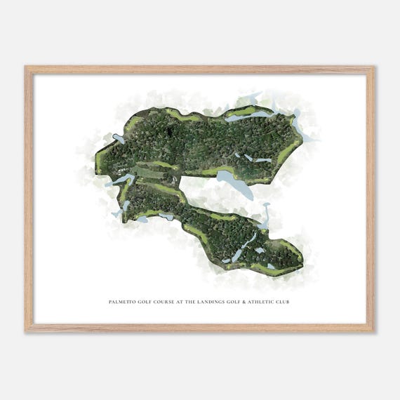 Palmetto Golf Course At The Landings Golf Athletic Club In Savannah Georgia Classic Watercolor Map Golfer Gift Golf Wall Art