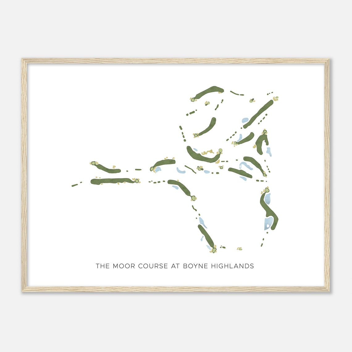 The Moor Course at Boyne Highlands Modern Course Layout Map Poster - Image 2