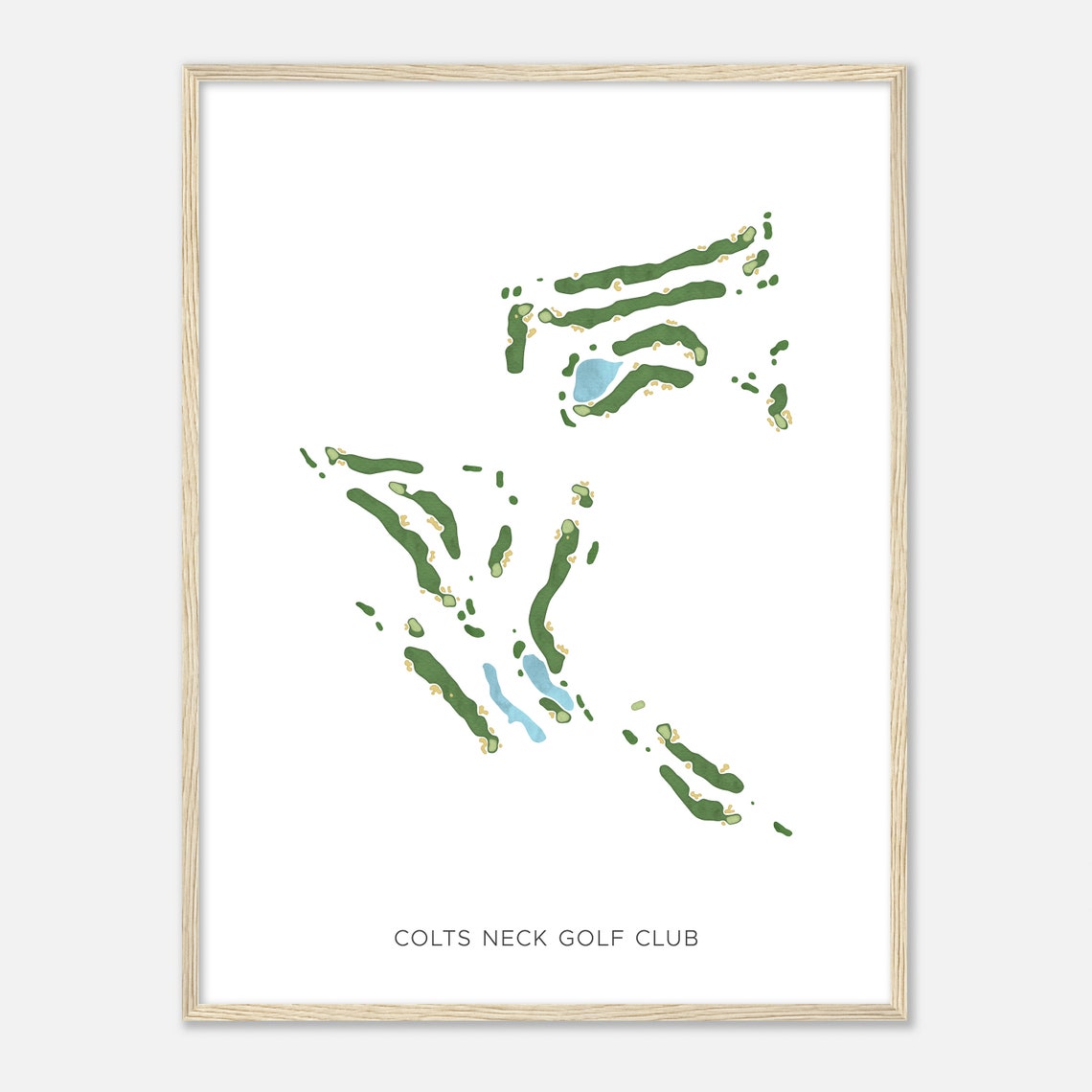 Colts Neck Golf Club Minimalist Fairway Line Course Map Poster
