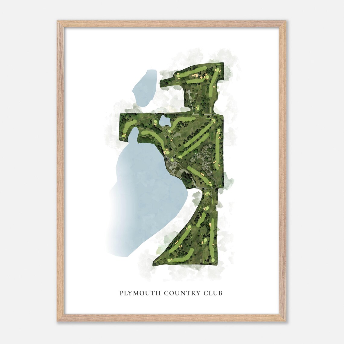 Plymouth Country Club Plymouth Indiana Classic Watercolor Map Print - Image 2