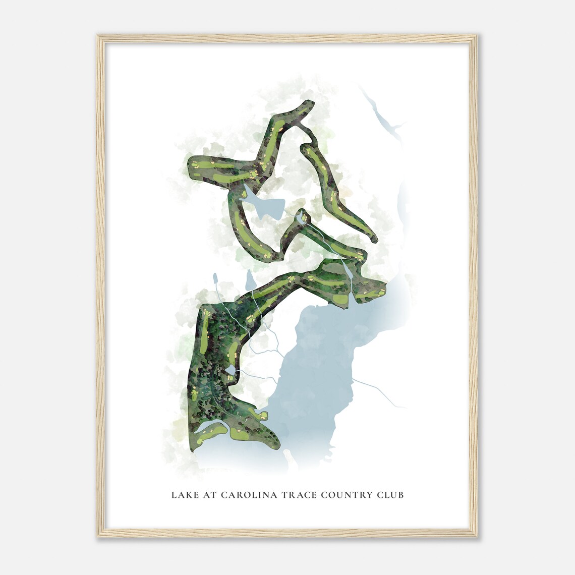 Lake at Carolina Trace Country Club North Carolina Classic Watercolor Poster