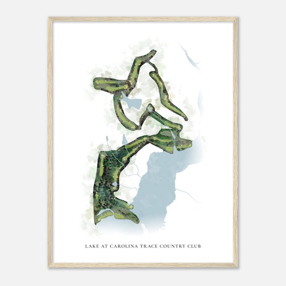 Lake At Carolina Trace Country Club North Carolina Classic Watercolor Map Golfer Gift Golf Wall Art Golf Poster Print Course Layout