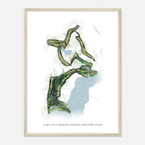 Lake at Carolina Trace Country Club North Carolina Classic Watercolor Poster