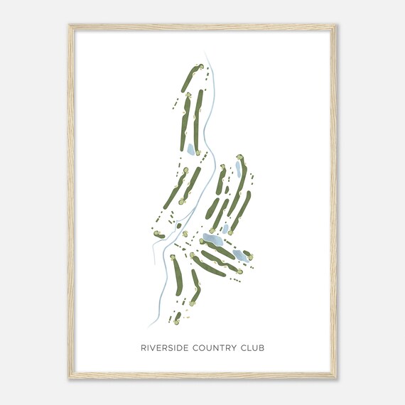 Riverside Country Club Utah Modern Watercolor Map Golfer Gift Golf Wall Art Golf Poster Print Course Layout