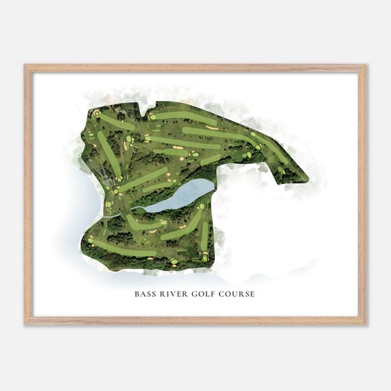 Bass River Golf Course In South Yarmouth Massachusetts Classic Watercolor Map Golfer Gift Golf Wall Art Golf Poster Print