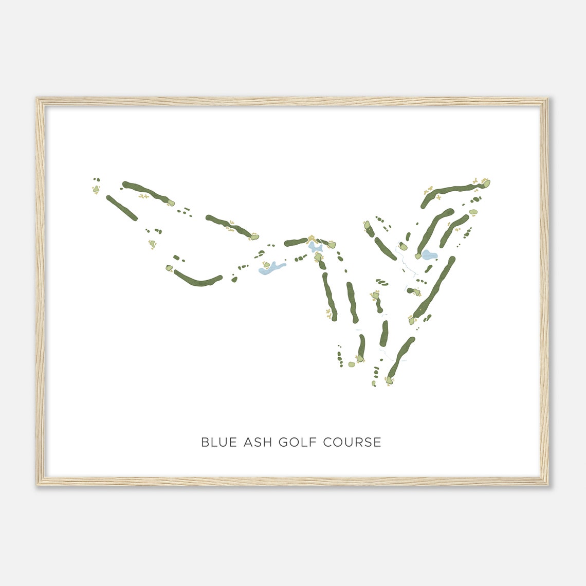 Blue Ash Golf Course Ohio Minimalist Watercolor Golf Map Art Poster - Image 2