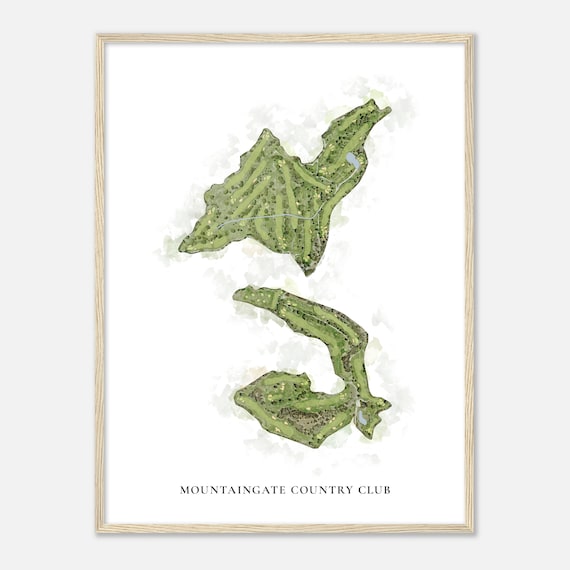 Mountaingate Country Club California Classic Watercolor Map Golfer Gift Golf Wall Art Golf Poster Print Course Layout
