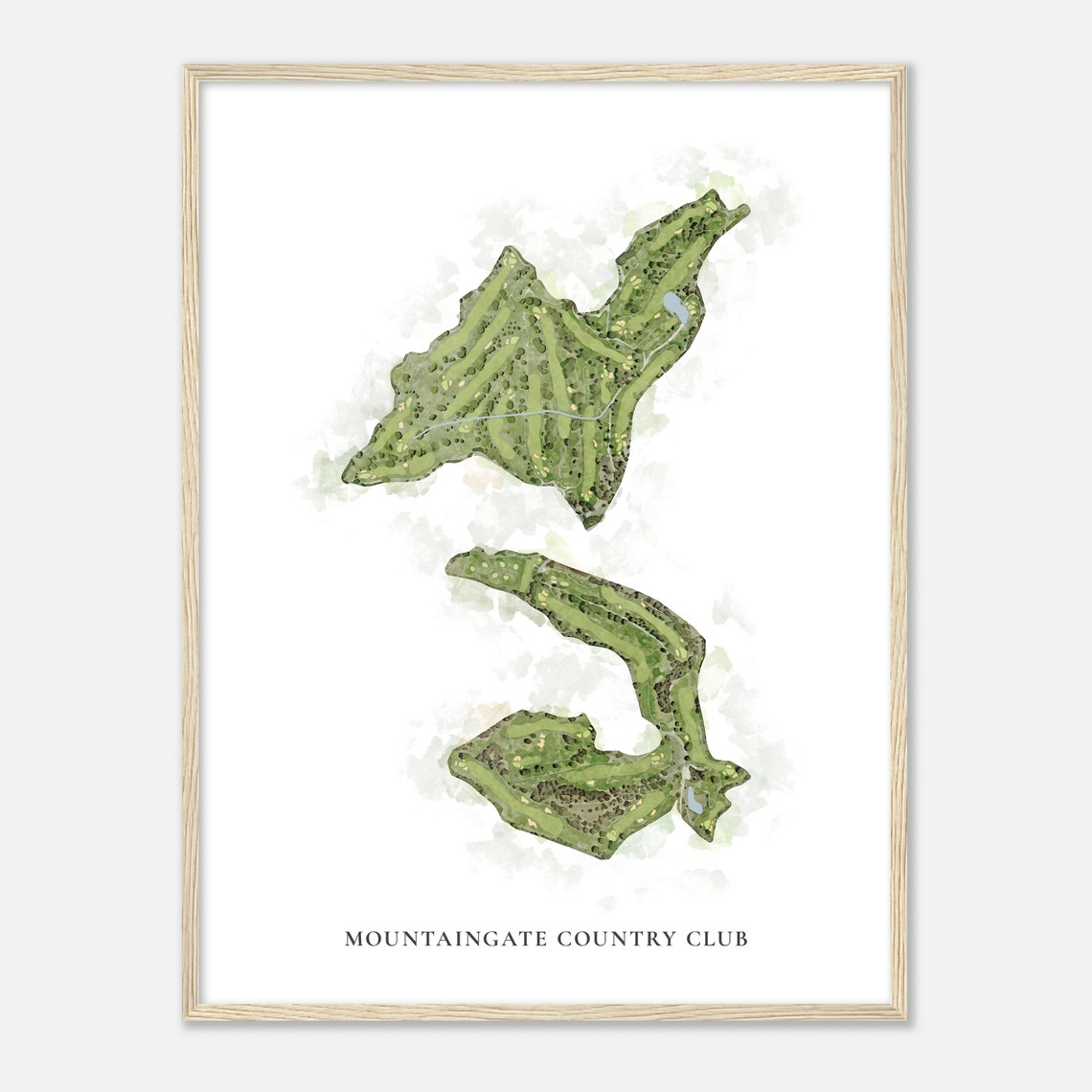 Mountaingate Country Club Watercolor Golf Course Map Art Sports Poster