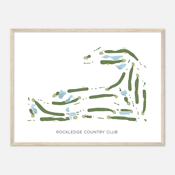 Rockledge Country Club Florida Modern Watercolor Map Golf Poster