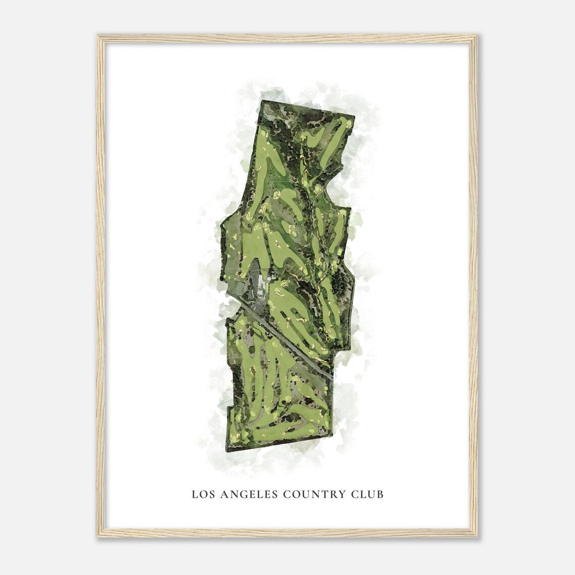 Los Angeles Country Club Classic Detailed Watercolor Map Poster