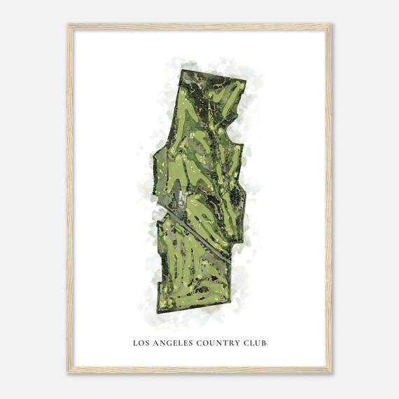 Los Angeles Country Club California Classic Watercolor Map Golfer Gift Golf Wall Art Golf Poster Print Course Layout