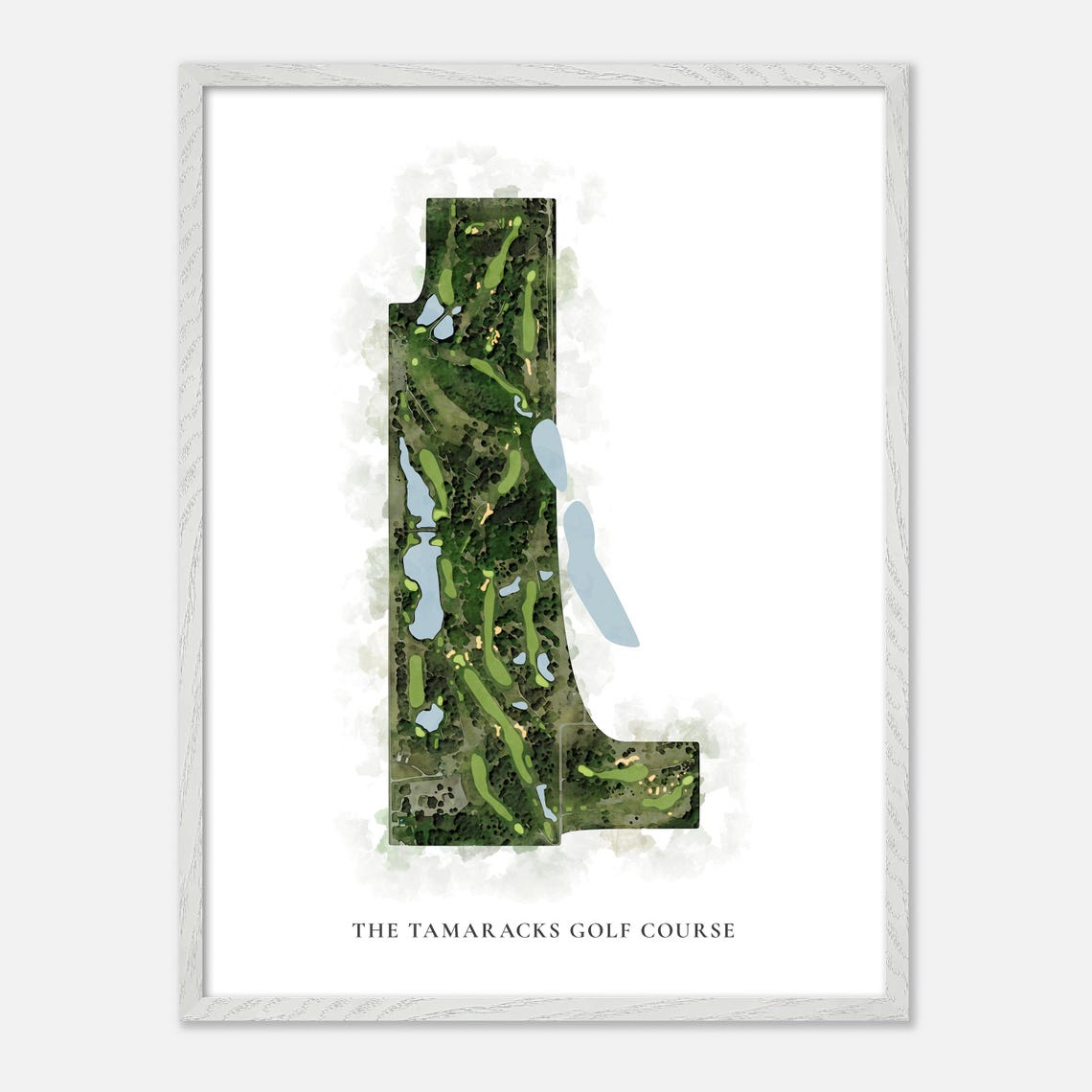 The Tamaracks Golf Course Michigan Classic Watercolor Map Poster - Image 2