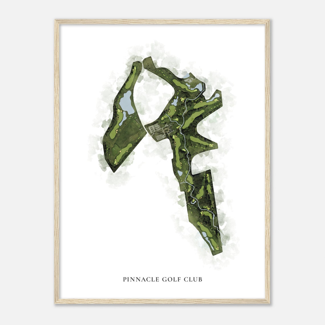 Pinnacle Golf Club Ohio Classic Watercolor Course Map Poster
