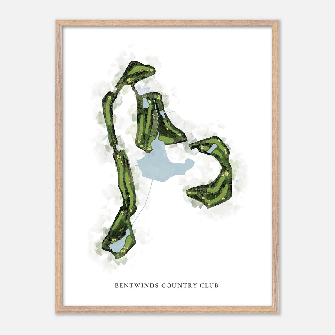 Bentwinds Country Club Golf Course Watercolor Map Art Poster - Image 6