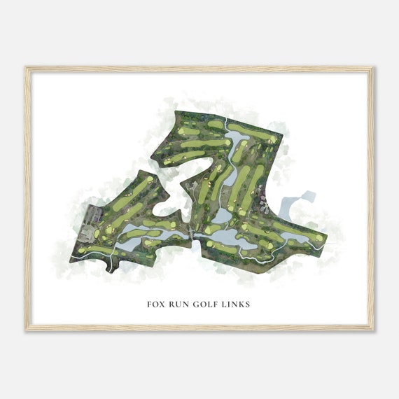 Fox Run Golf Links Illinois Classic Watercolor Map Golfer Gift Golf Wall Art Golf Poster Print Course Layout