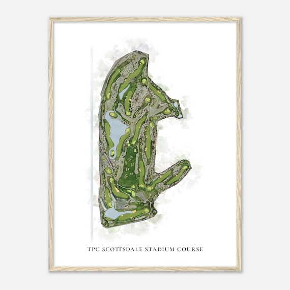 Tpc Scottsdale Stadium Course Arizona Classic Watercolor Map Golfer Gift Golf Wall Art Golf Poster Print Course Layout