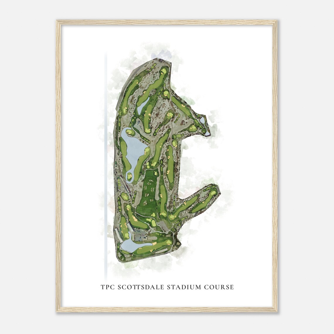 Tpc Scottsdale Stadium Course Arizona Classic Watercolor Map Golfer Gift Golf Wall Art Golf Poster Print Course Layout