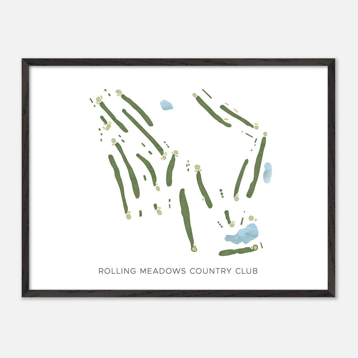 Rolling Meadows Country Club Connecticut Modern Golf Map Poster - Image 5