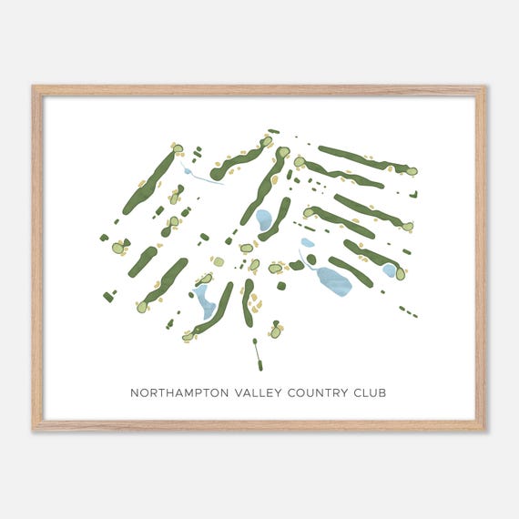 Northampton Valley Country Club In Richboro Pennsylvania Modern Watercolor Map Golfer Gift Golf Wall Art Golf Poster Print