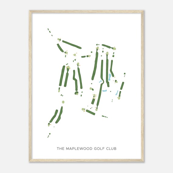 The Maplewood Golf Club New Hampshire Modern Watercolor Map Golfer Gift Golf Wall Art Golf Poster Print Course Layout