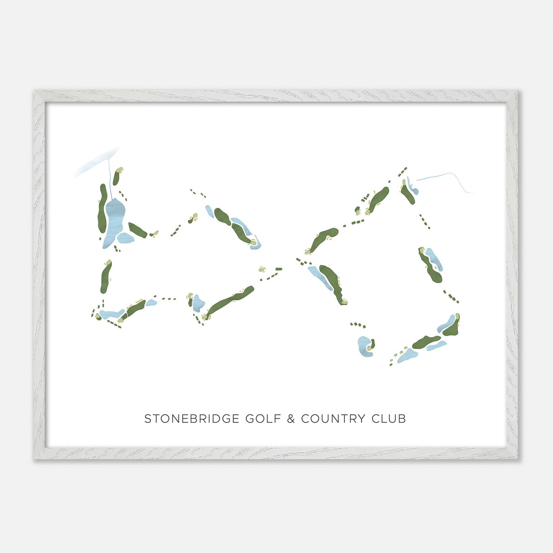 Stonebridge Golf and Country Club Modern Watercolor Map Poster - Image 3