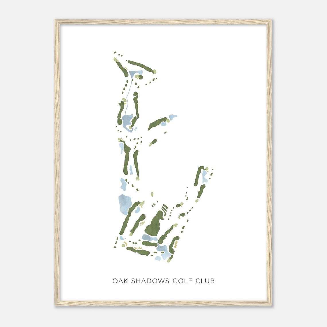 Oak Shadows Golf Club Ohio Modern Watercolor Map Golfer Gift Golf Wall Art Golf Poster Print Course Layout - Image 2